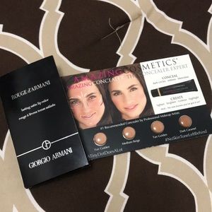 Two samples of lip color and concealer